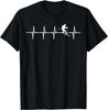Ski Heartbeat Skier Graphic TShirt Breathable Casual Short Sleeve Tee for Men - Men's Summer Cotton Graphic Tee