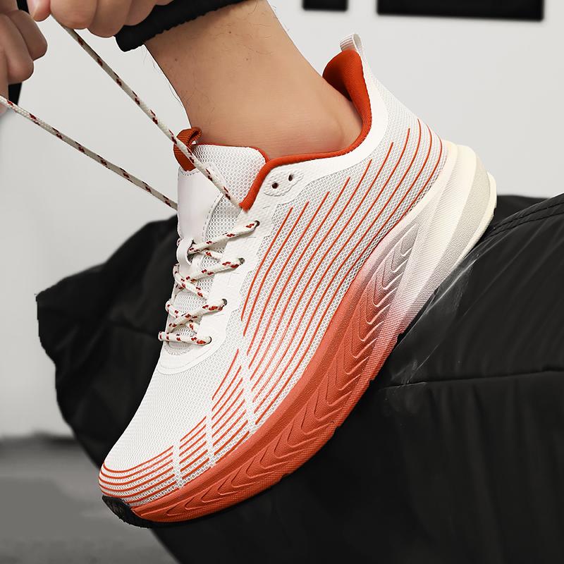 Men's wide-palm running shoes Four season new breathable soft-sole non-slip racing casual sports shoes thick-sole speed sneakers