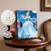 Moonlit Magic Cinderella Pearl-Inlaid Frameless Art | Handmade Pearl Craft, Moonlit Magic Theme, for Luxury Fairy Tale Home Decor & Gift Option