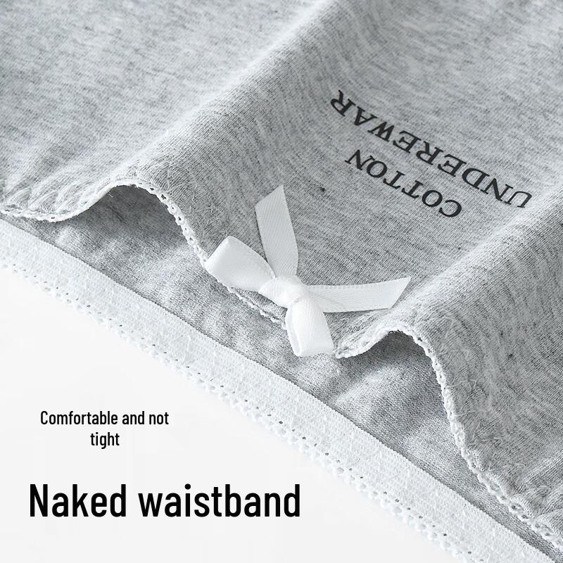 Yalu Women's 10A Antibacterial Mid-Waist Cotton Briefs 3-Pack