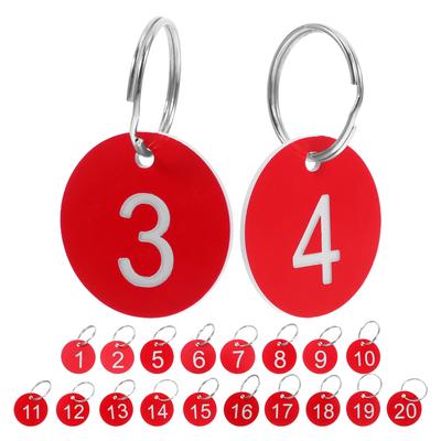 1Set Sturdy Plastic Numbered Tags Round Hole Design 1-20 for Key Card Bag Locker Luggage Organization Restaurant Table Number
