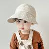 Baby Sunhat Girls Sun Hat Empty Top Outdoor Travel Beach Fisherman Hat 2-10T Infants Kids Sun Protections Ponytail Caps  Beige white