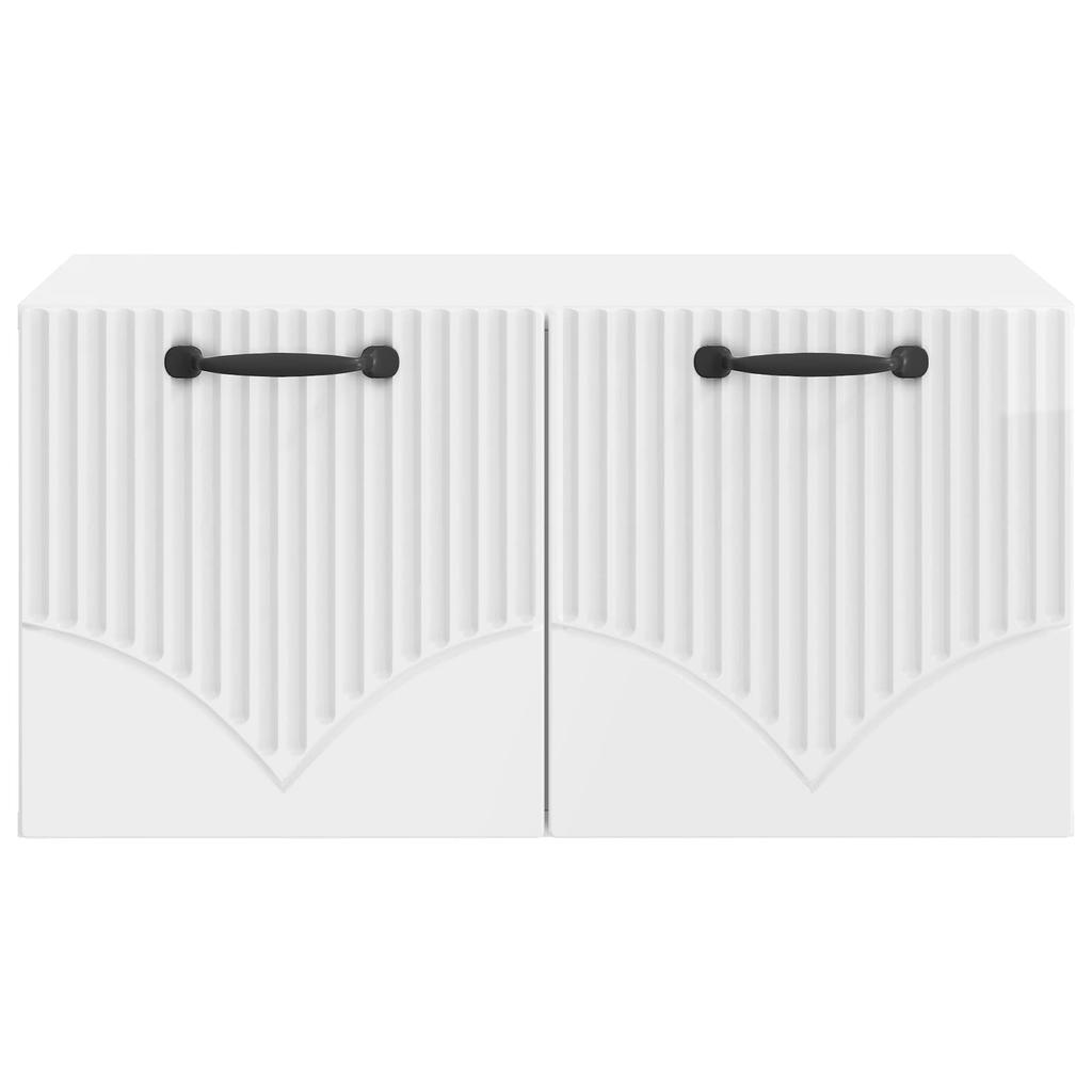 Wall Mounted TV Cabinet High Gloss White 59.5 x 41 x 30 cm