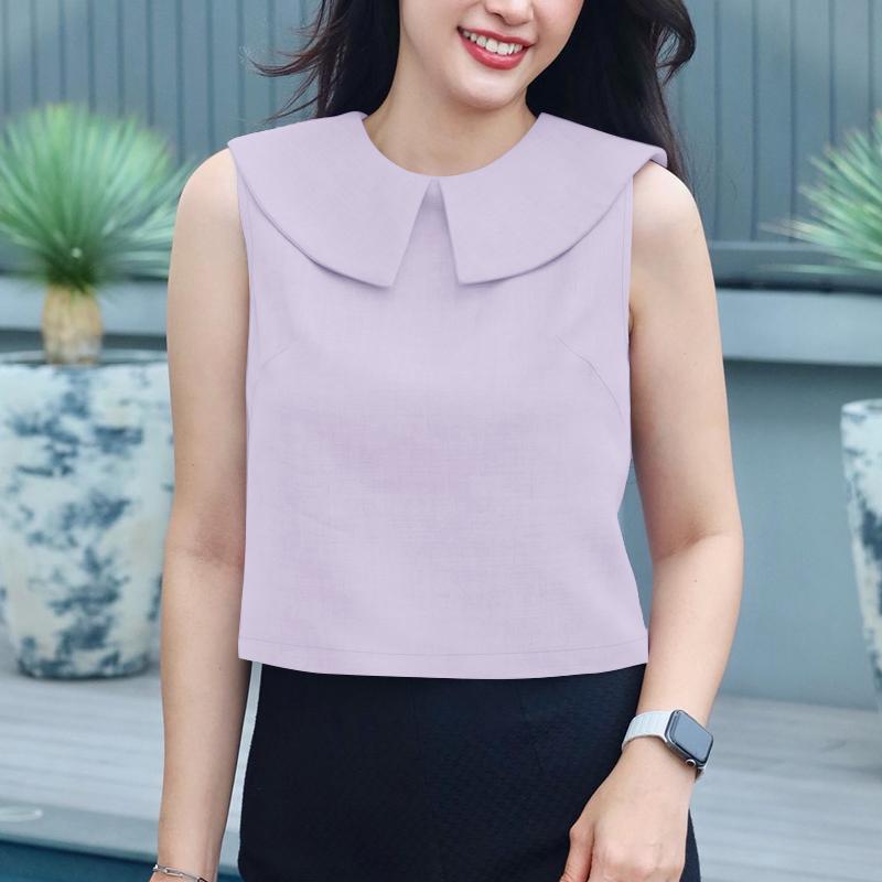 

ZANZEA Женские повседневные летние майки без рукавов с круглым вырезом S фиолетовый