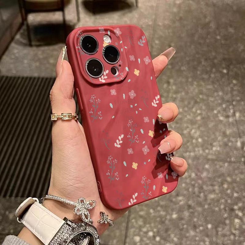 English Floral iPhone17promax Mobile Phone Case Is Suitable for Apple 16promax Pleats 14 Fresh 15 Sets