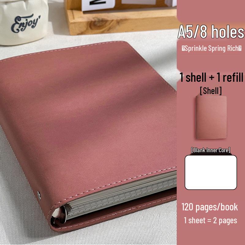 B5/A5 Loose-Leaf Leather Notebook with Removable Buckle - Perfect for Postgraduate Students