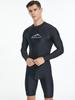Men's Shark Bart Long-Sleeve Quick-Dry Swimsuit - Sunscreen, Breathable Front Zip for Water Sports