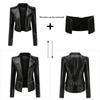 Women's European Size Leather Jacket with Detachable Hem - New Spring & Autumn Fashion 2023