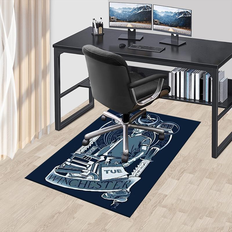 1pc Supernatural Winchester Home Office, Durable Polyester Floor Mat with Easy, Office Decor, Urban Style, Nonslip Backing, Highquality Fabric