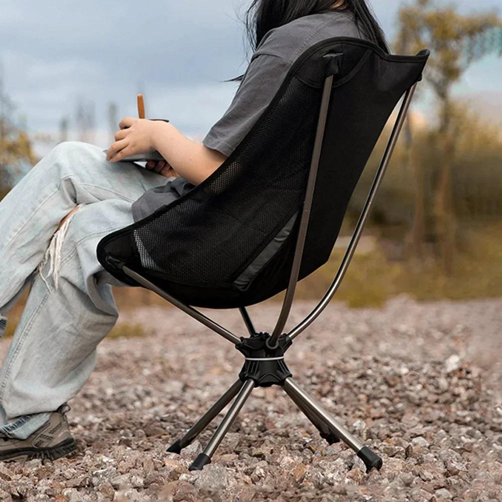Silla Ligera de Camping Silla Giratoria Silla Giratoria Silla Plegable Portátil Silla para Picnic Viaje Pesca Escalada