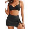 Plus Size Women Two Piece Bikini Set, High Waist Printed Separated Swimsuit, Sexy European Three-point Swimwear
