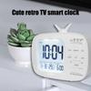 TV Shape Digital Display Alarm Clock With Thermometer and Calendar for Student Bedroom