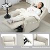 Recliner, Adjustable Upholstered Chair with Footrest, Reclines 160 degrees, Linen Look, Quick Assembly, Beige