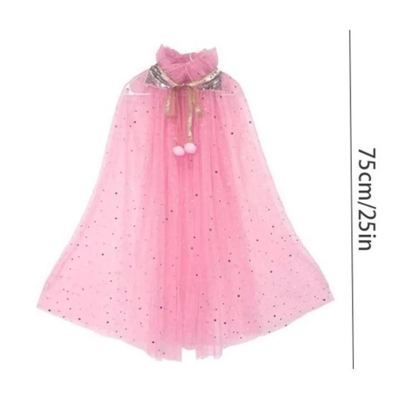 Mädchen Prinzessin Party Zubehör Umhang Kostüm Umhang Pailletten Tüll Halloween Umhang Geschenk