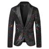 Herrenanzug, Smoking, Partymantel, Pailletten, Gentleman-Blazer, Jacke, Ein-Knopf-Anzug