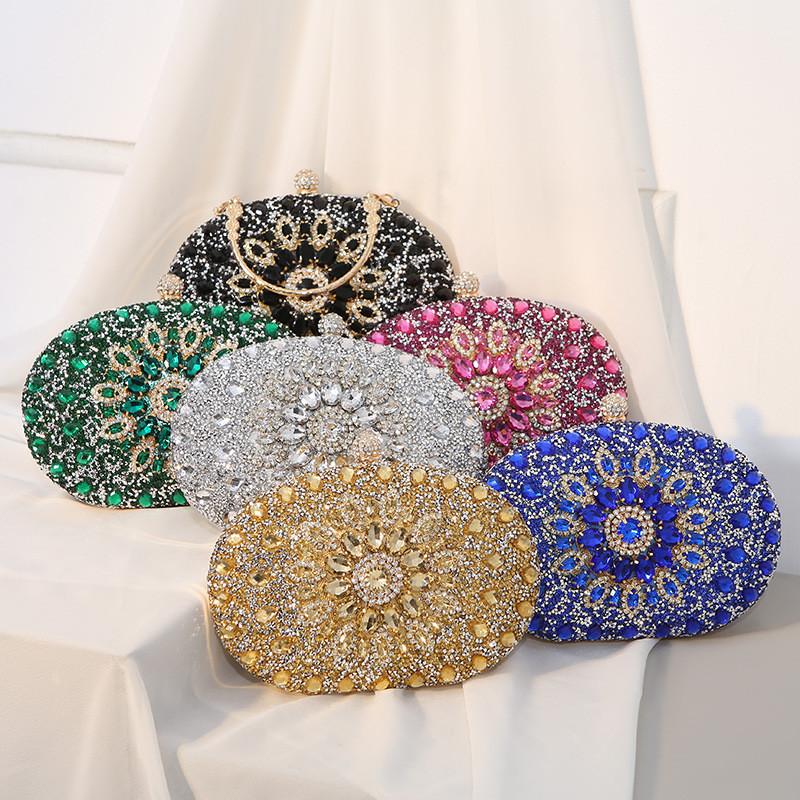 Pochette da Sera in PU con Decorazioni di Diamanti per Eventi Formali e Serate