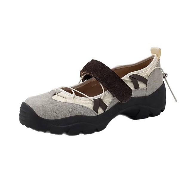 Ruoji Sports Boty Mary Jane Dámské 2025 Nové Funkční Větruodolné Ležérní Retro Platformové Boty Jednoduché Boty Baleríny