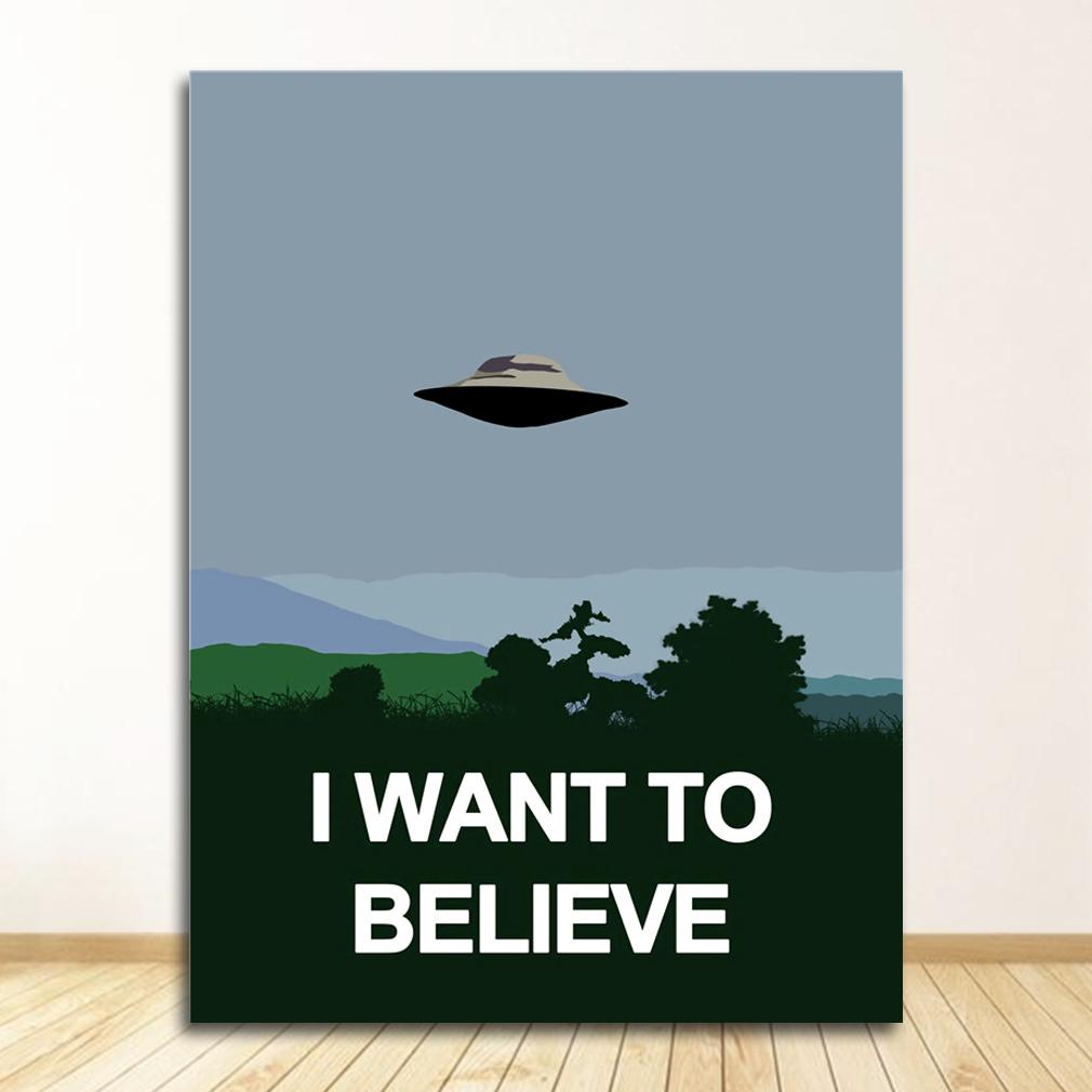 Quadri per Decorazione Soggiorno Senza Cornice I Want To Believe X File TV Gioco Stampe su Tela Poster Pittura Arte da Parete