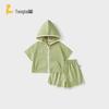 TONGTAI Baby Summer Pure Cotton Hooded Short Sleeve Set
