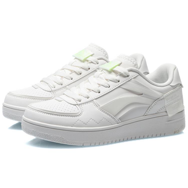New LiNing Anti Slip Wear Resistant Low Top Skateboard Shoes Women's White AGCQ378-5
