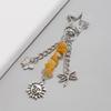 Fashionable Irregular Stone Keychain Colorful Beads Keyring with Stars Moon Sun Pendant Lightweight Key Accessory