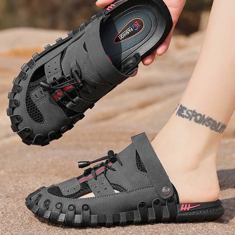 2025 Summer New Fashion Sandals Casual Non-slip Wear-resistant Outdoor Dual-purpose Cool Slippers Soft-soled Wading Beach Shoes