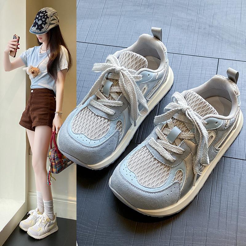 

Platform-soled Forrest Gump sneakers women s new versatile white lightweight summer heightening casual retro dad shoes women s shoes 40 синий