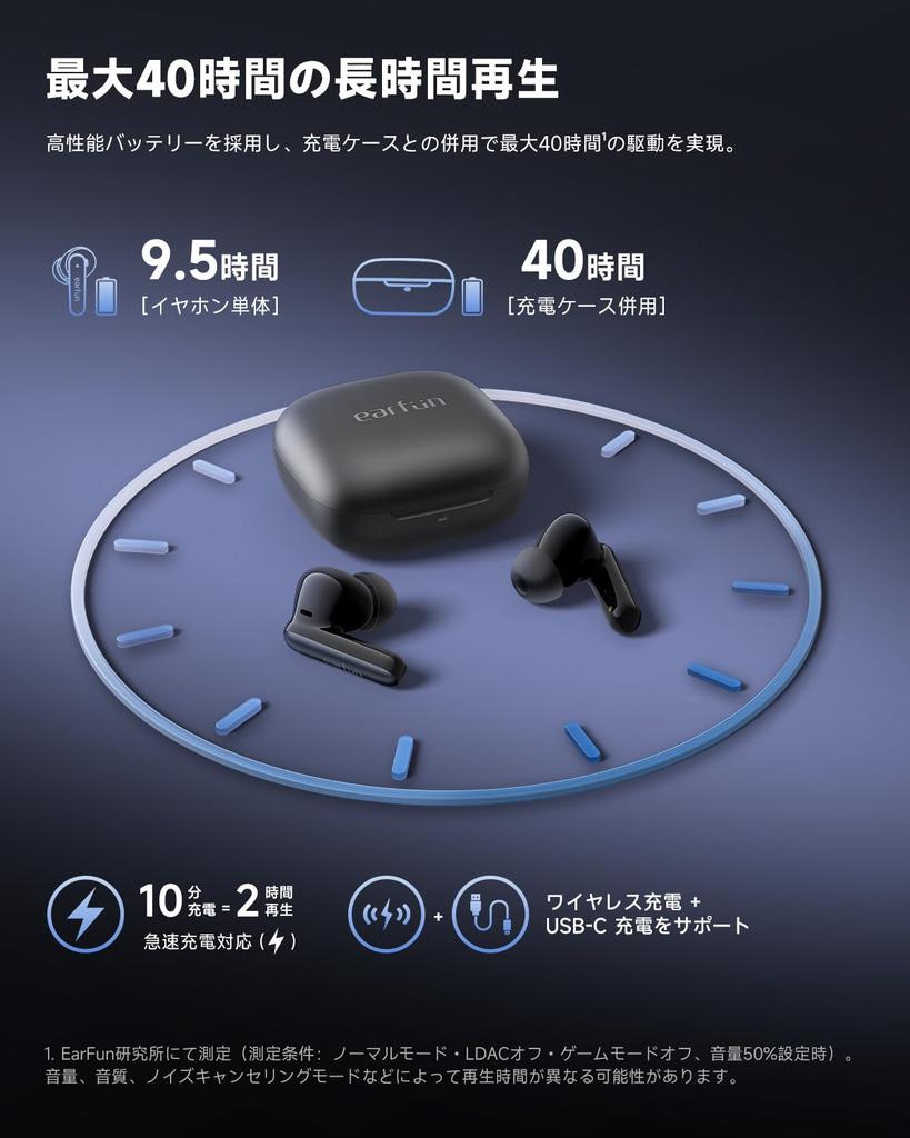 2025 SUMMER Gold Award EarFun Air Pro 4i Wireless Bluetooth 50dB Hybrid LDAC 3D 11mm Titanium Composite Diaphragm Up to 40 Hours of AI Wireless IP55