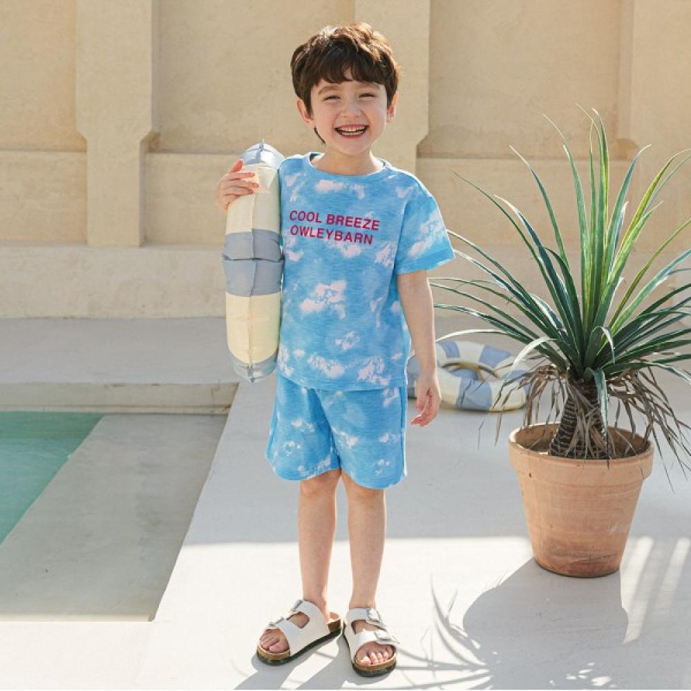 [olivan] Tida Infit Short Sleeve Top And Bottom  Blue 