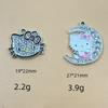 10/40PCS Cartoon Moon Cute Cat Necklace Pendant Accessories Simple and Personalized Kitten Handmade DIY Pendant