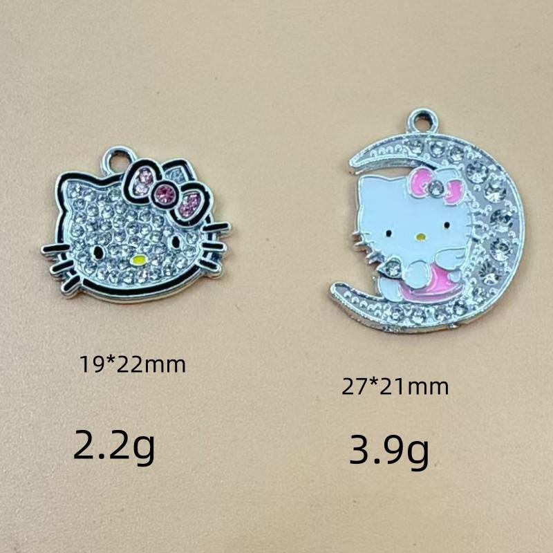 10/40PCS Cartoon Moon Cute Cat Necklace Pendant Accessories Simple and Personalized Kitten Handmade DIY Pendant