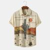 Summer Mens Floral Print Short Sleeve Shirts Casual Hawaiian T-Shirts Button Up Tops