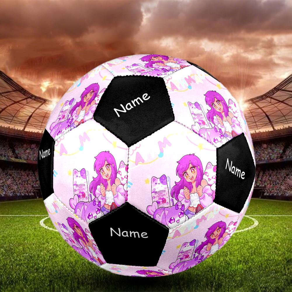 Custom Name Aphmau Theme Size 5 Soccer Ball, Suitable for Both Indoor and Outdoor Matches, a Gift Suitable for Everyone.