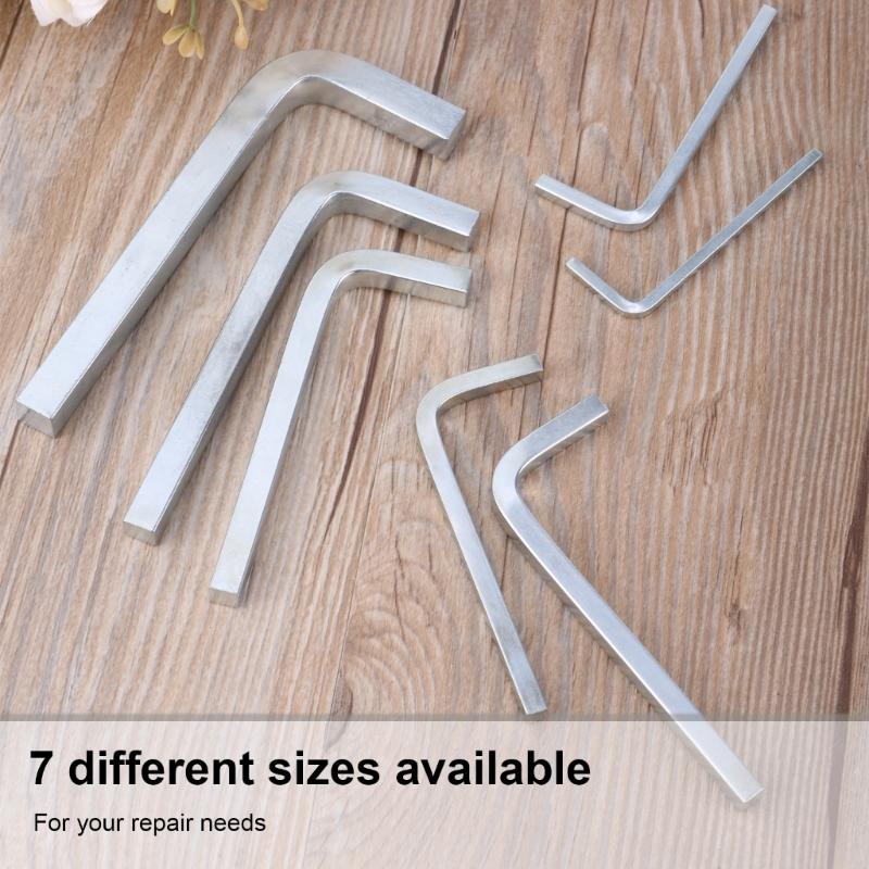 7Pcs L Shape Square Head Key Wrench Screwdriver Set 3-10mm Hard Chromium Vanadium Steel For Tighten Square Screws
