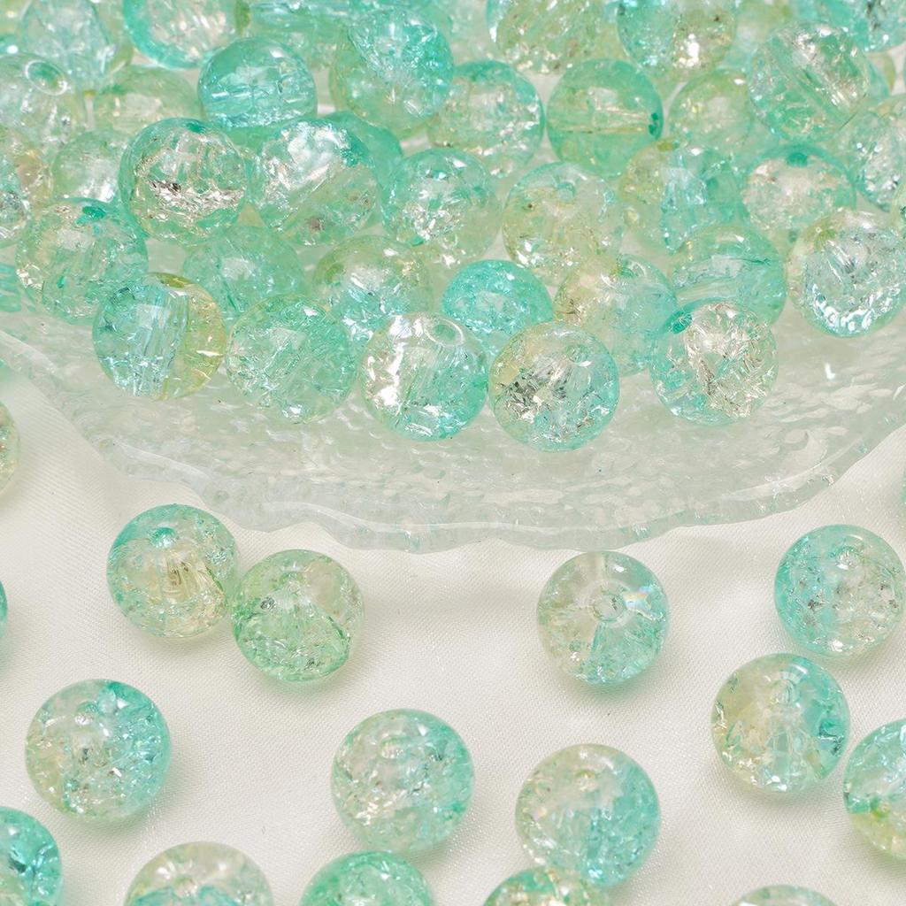 8/10mm Crackle Glass Beads for DIY Jewelry - Round Beads for Bracelets & Necklaces