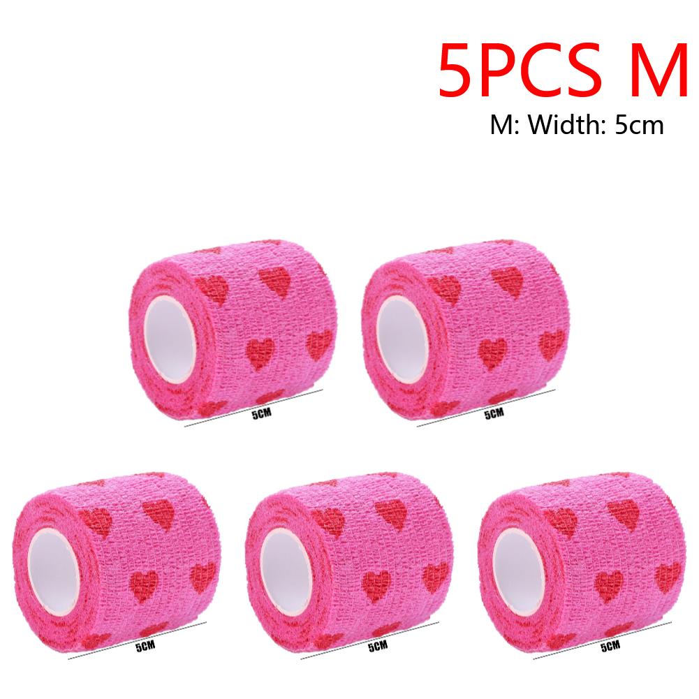 Rose Red Heart Dog Cat Medical Bandage Elastic Self-Adhesive Bandages Non-woven Practical Beautiful Eco-friendly for Pets Animal