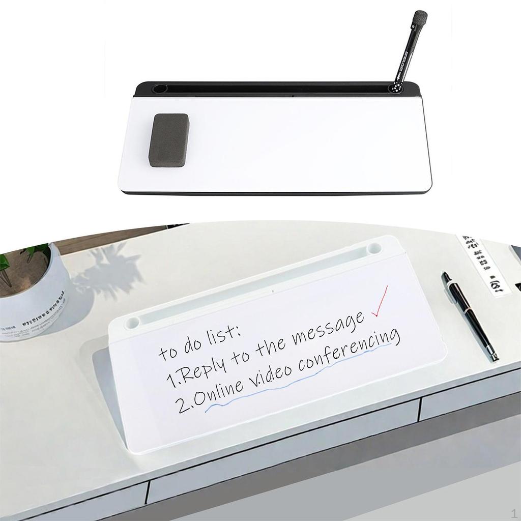 Glass Desk Whiteboard ,Desk Organizer, Desktop with Drawer, Dry Erase White Board ,Computer Keyboard