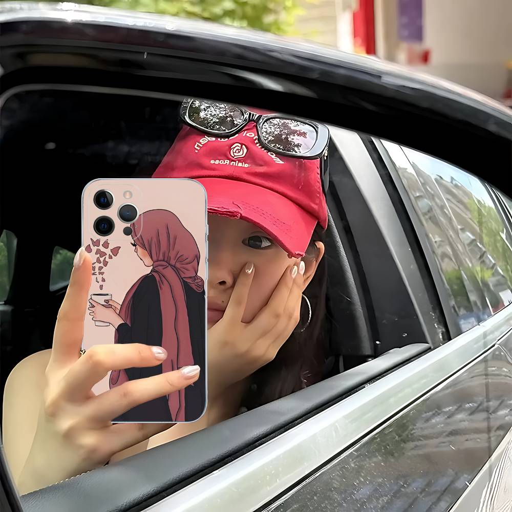 Muslim Arabic Hijab Girl For IPhone 17 16 16e 15 14 13 12 11 Pro Max Mini Plus Phone Case