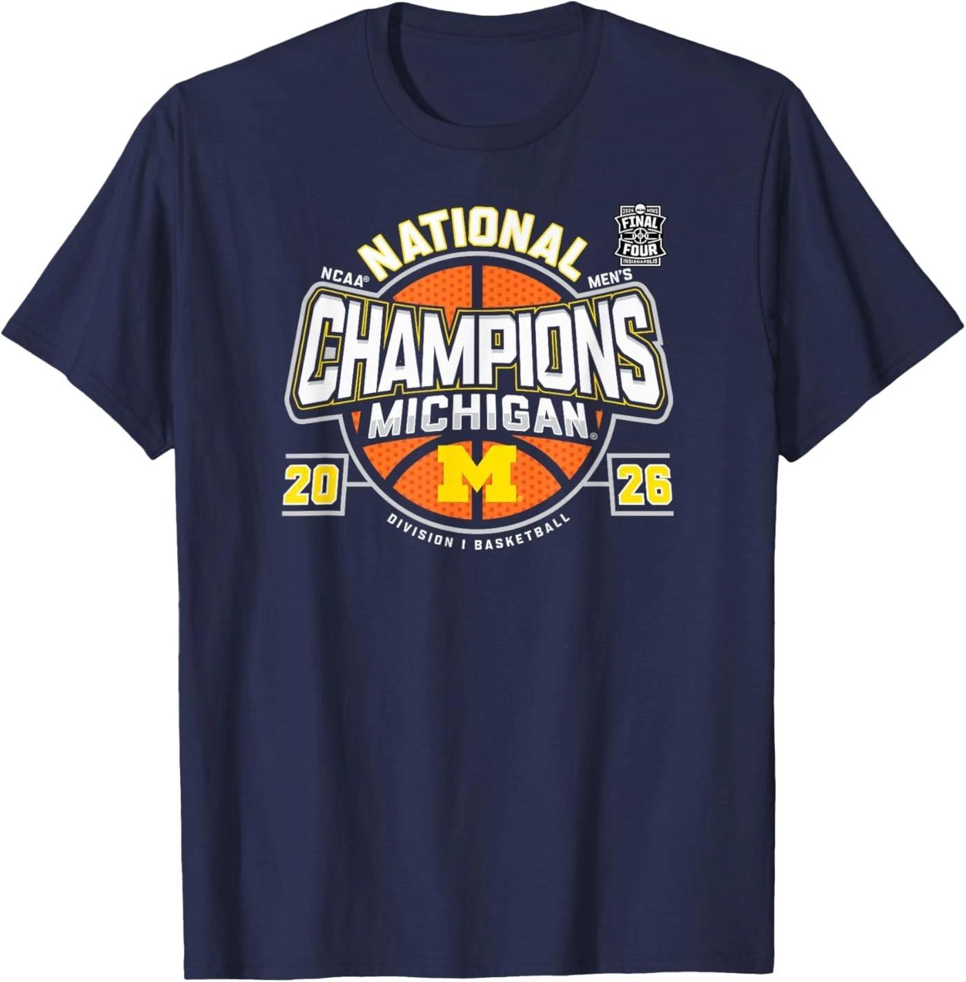Michigan Wolverines National Champs 2026 Men s Basketball T-Shirt XL