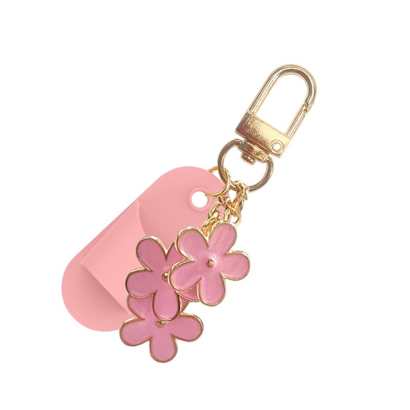 Portable Lip Gloss Keychain Cap Plastic Cosmetic Cover Hanging Holder Decoration Pendant For Keys On The Go