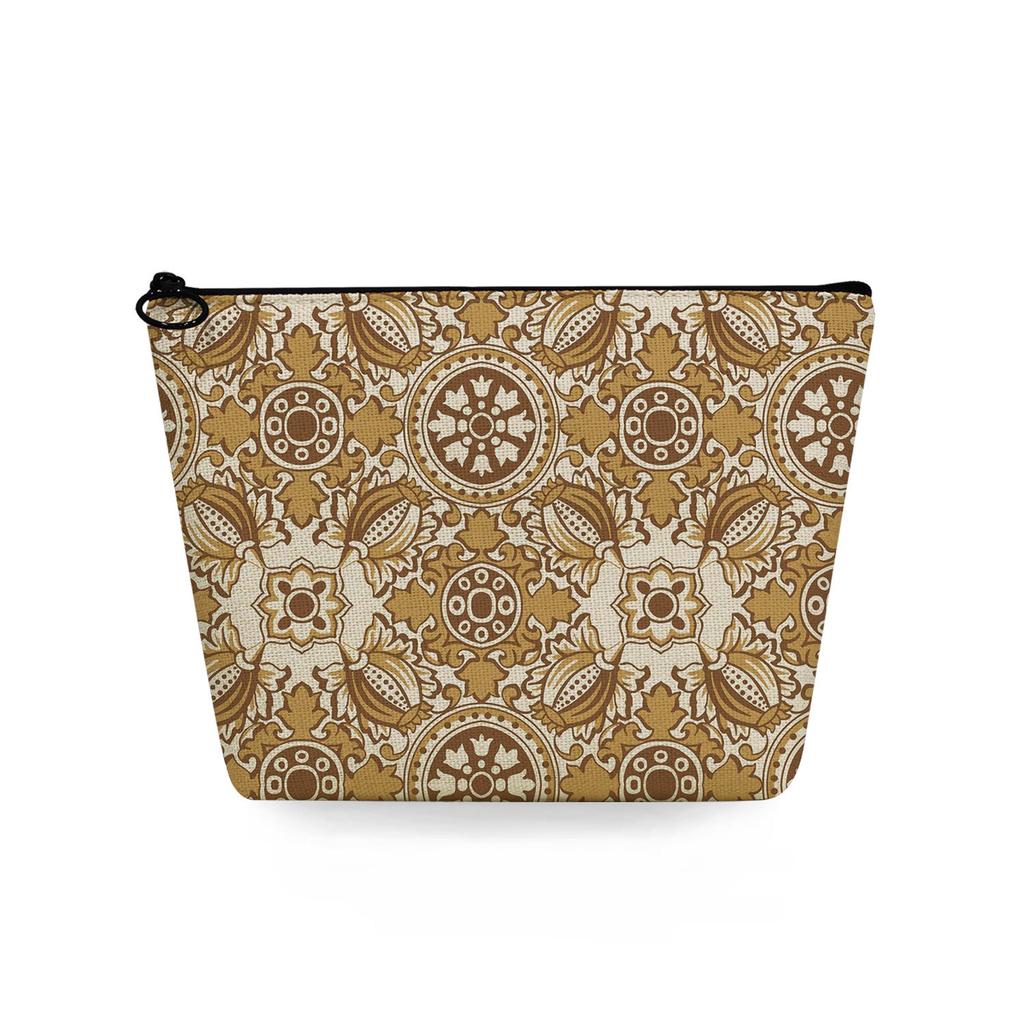 Women Flower Print Cosmetic Bag Toiletries Organize Travel Storage Case 6741 KTB