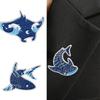 Cartoon Marine Animal Enamel Pins Glittering Dolphin Manta Ray Shark Brooch Alloy Lapel Jewelry Gift Accessories