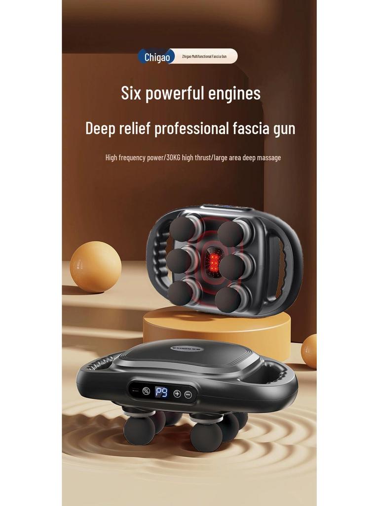Electric Muscle Massage Gun with 6 Heads for Full Body Pain Relief