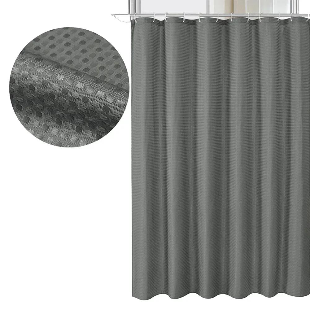 

Curtain With Hooks Shower Curtain Set 12 Sturdy Hooks Included Easy To Clean Material Moisture Resistant Moisture Light green