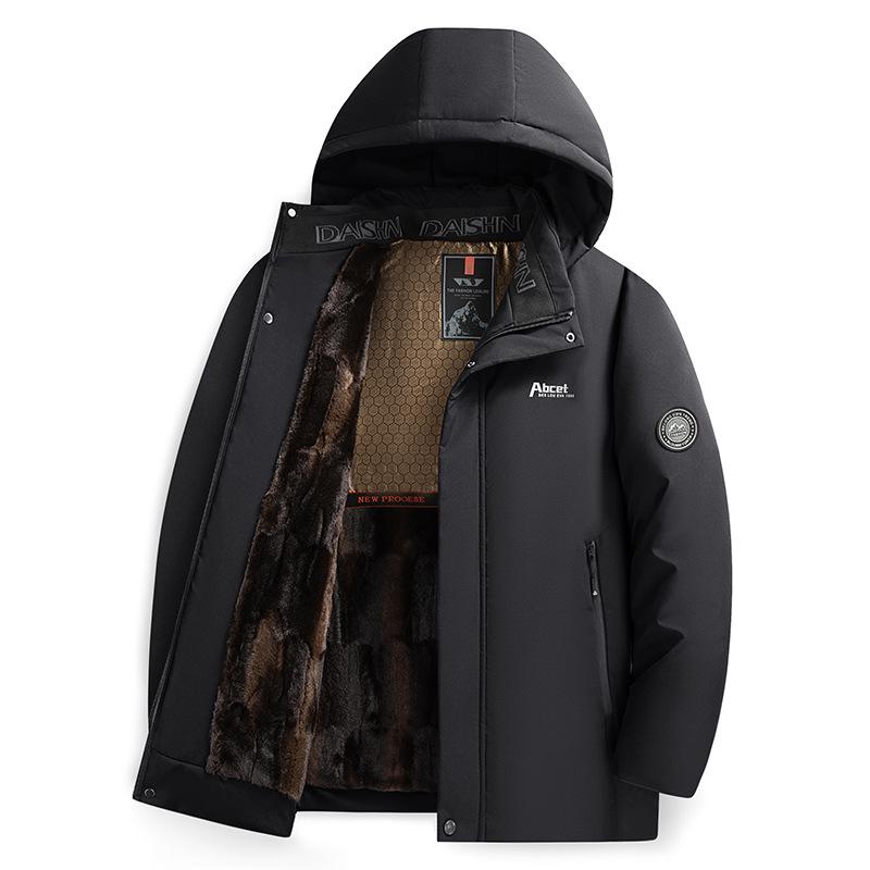 Men's Plus Velvet Thickened Winter Cotton Jacket - Warm, Windproof, Stylish for Middle-aged & Elderly