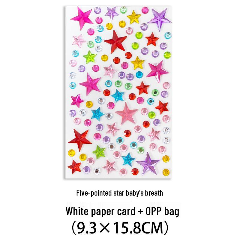 Gem Stickers: Kids' 3D Acrylic Crystal DIY Rhinestone Decorations, Colorful Cross-Border Designs for Girls