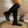 Foreign Trade, European and American Style Round Head Rear Zipper Knight Boots, New Temperament Tall Knight Boots for Women In Autumn and Winter