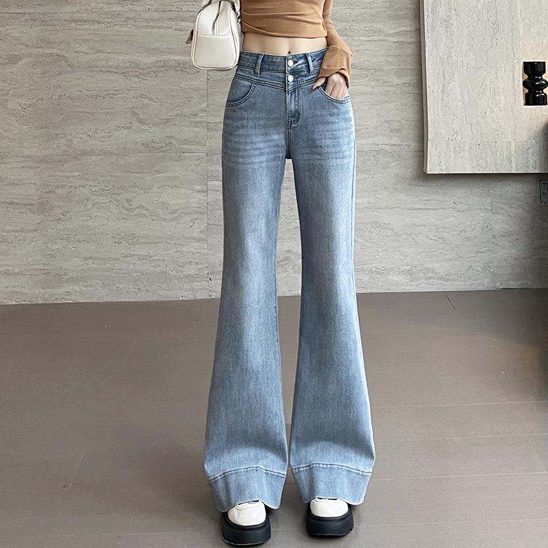 

Women s Loose Flare Stretch Jeans, Slimming for Short Figures, Floor-Length 30