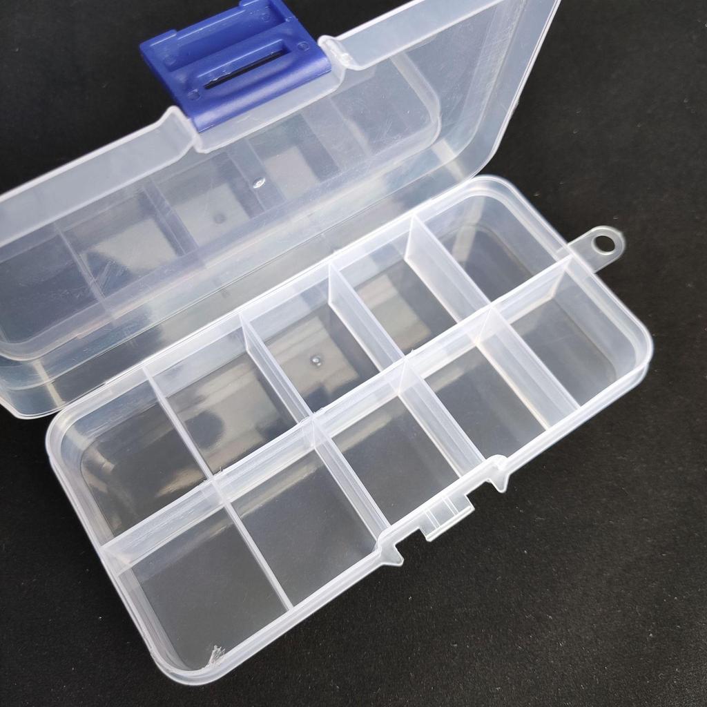 Kompakte 10-Fächer-Mehrzweck-Aufbewahrungsbox aus Kunststoff für Werkzeuge und Ersatzteile