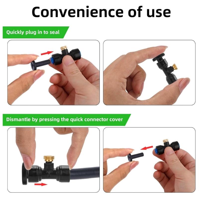 100pcs Garden Watering Sprinkler Nozzles Heavy Type  Rubber Irrigation Connector Fittings With Quickly Connects